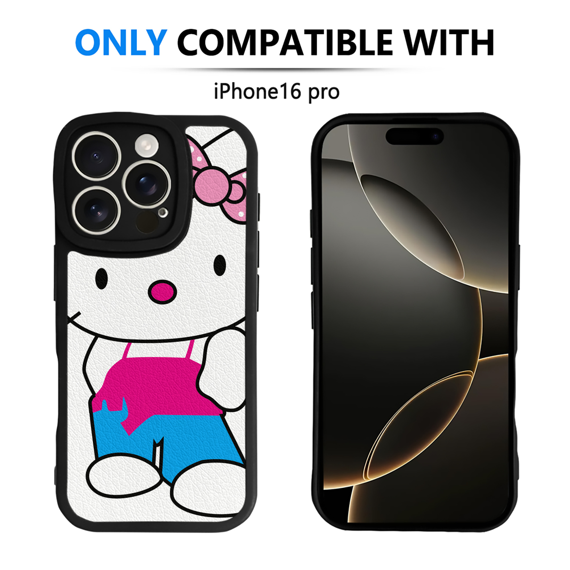 （画像用） Hello Kitty ハローキティ 【iPhone 16シリーズ対応】シリコンスマホケース（レザー調） 材質：シリコン